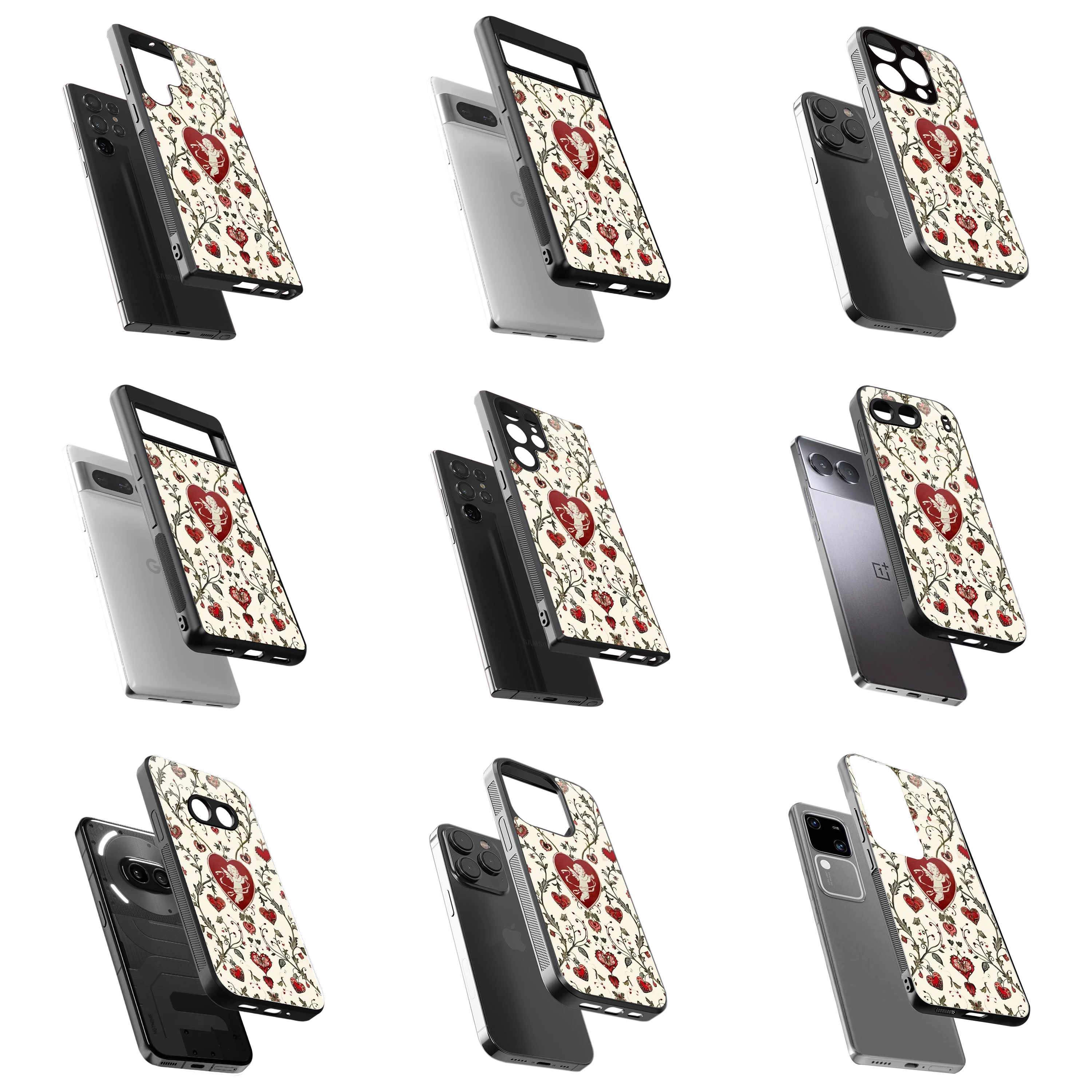 Durable Glass Back Mobile Case for iPhone, Samsung, OnePlus, Google Pixel, Redmi, Vivo, Oppo