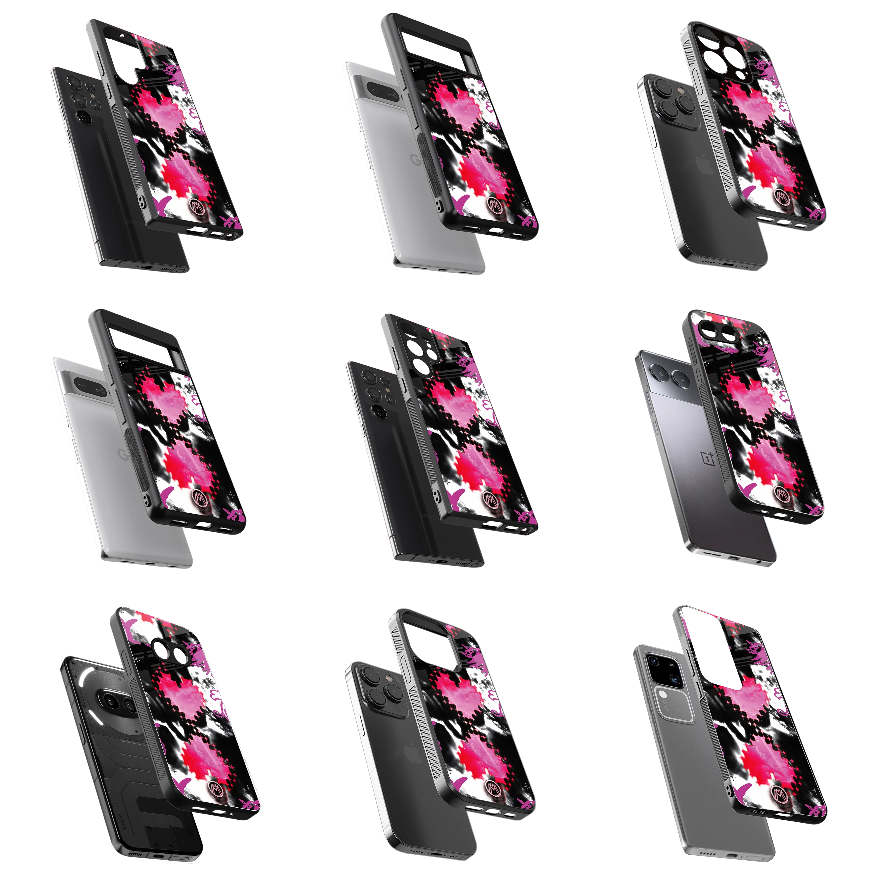 Durable Glass Back Mobile Case for iPhone, Samsung, OnePlus, Google Pixel, Redmi, Vivo, Oppo