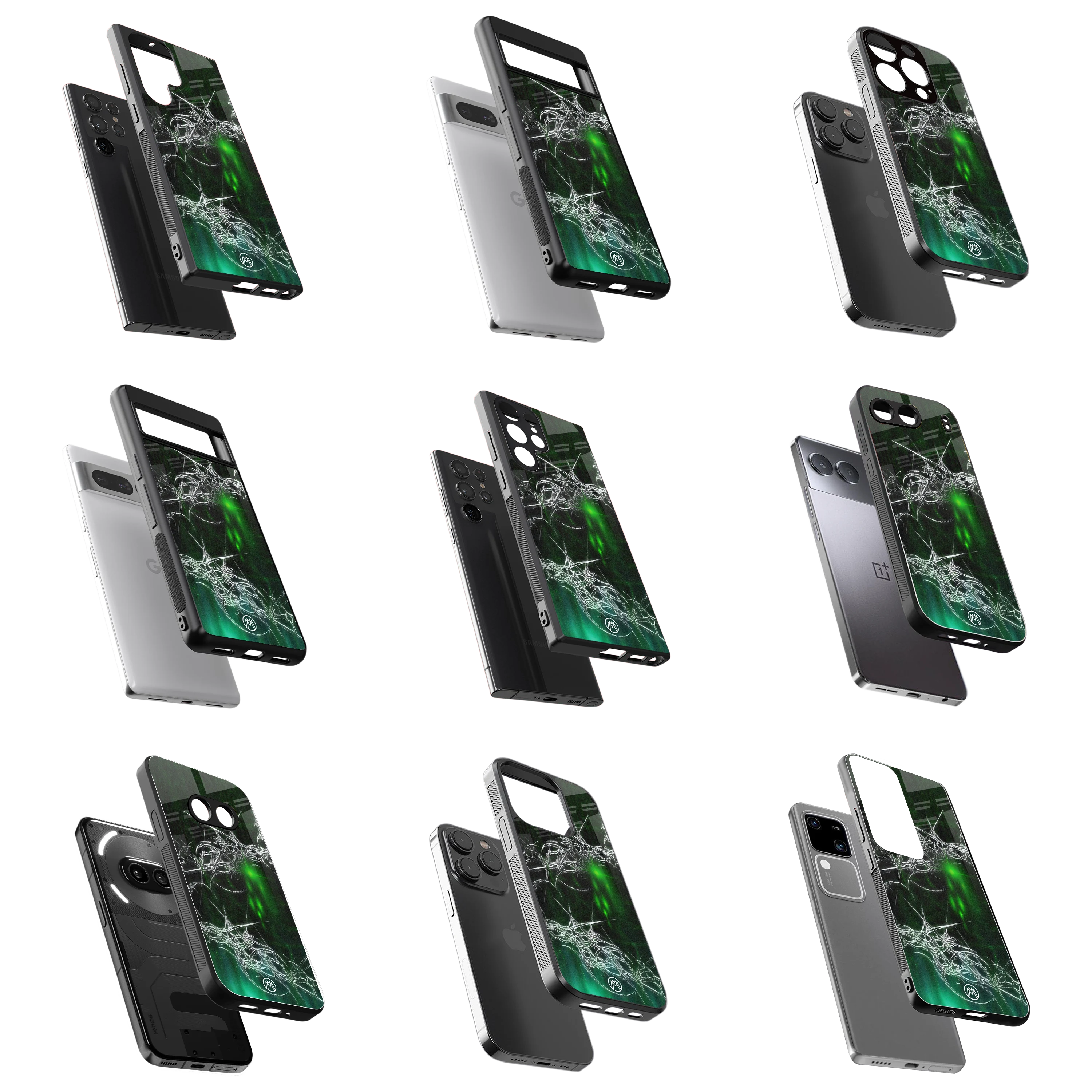 Durable Glass Back Mobile Case for iPhone, Samsung, OnePlus, Google Pixel, Redmi, Vivo, Oppo