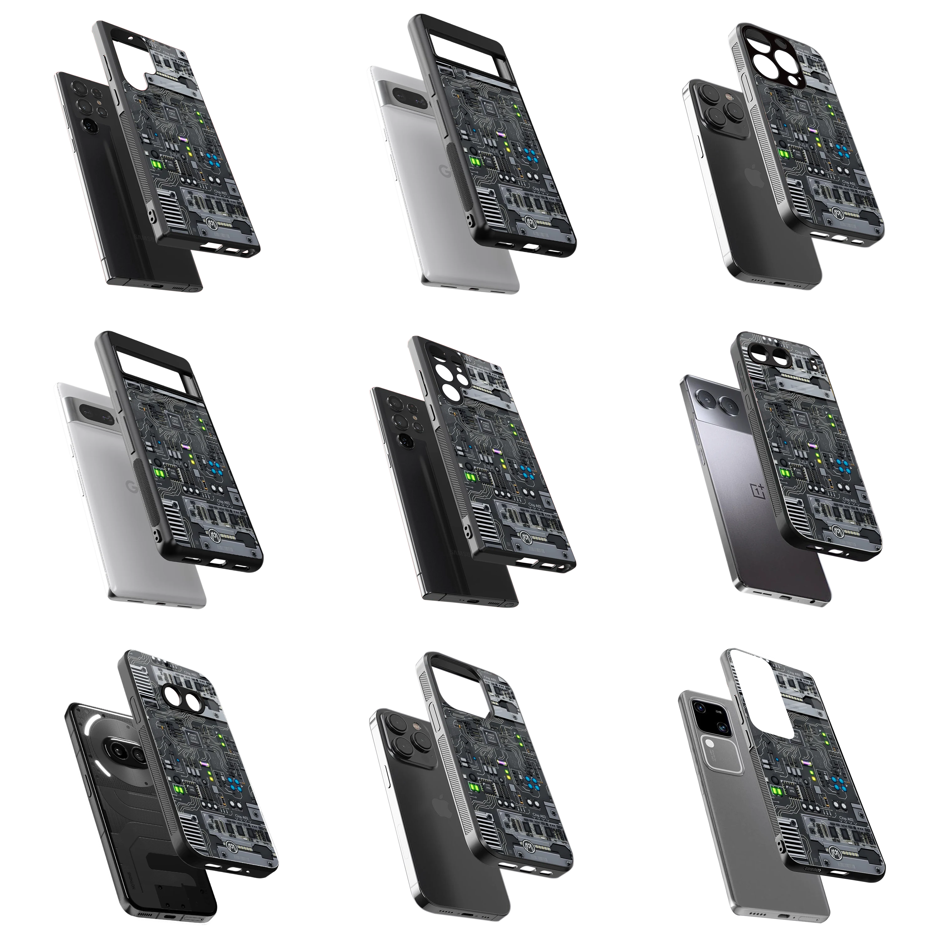 Durable Glass Back Mobile Case for iPhone, Samsung, OnePlus, Google Pixel, Redmi, Vivo, Oppo