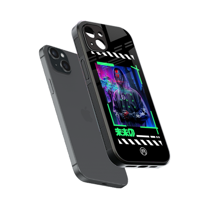 cyberpunk back phone cover | glass case for iphone 15 plus