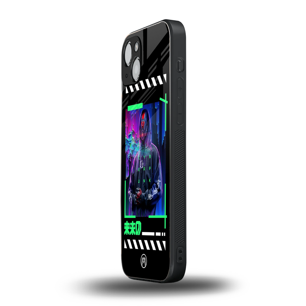 cyberpunk back phone cover | glass case for iphone 15 plus
