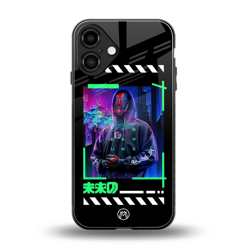 cyberpunk back phone cover | glass case for iphone 16 plus