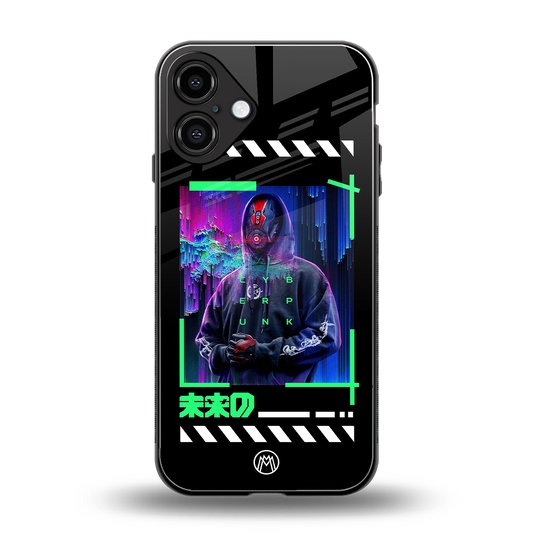 cyberpunk back phone cover | glass case for iphone 16 plus