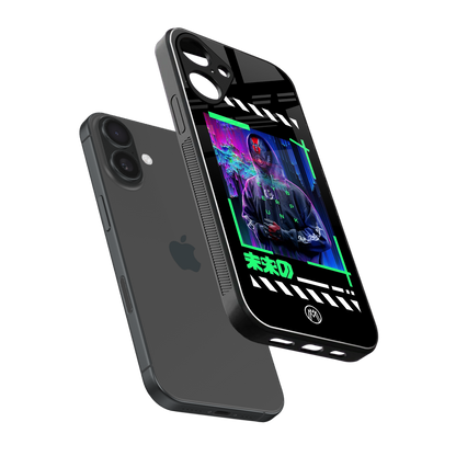 cyberpunk back phone cover | glass case for iphone 16 plus