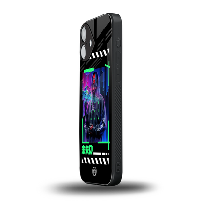 cyberpunk back phone cover | glass case for iphone 16 plus
