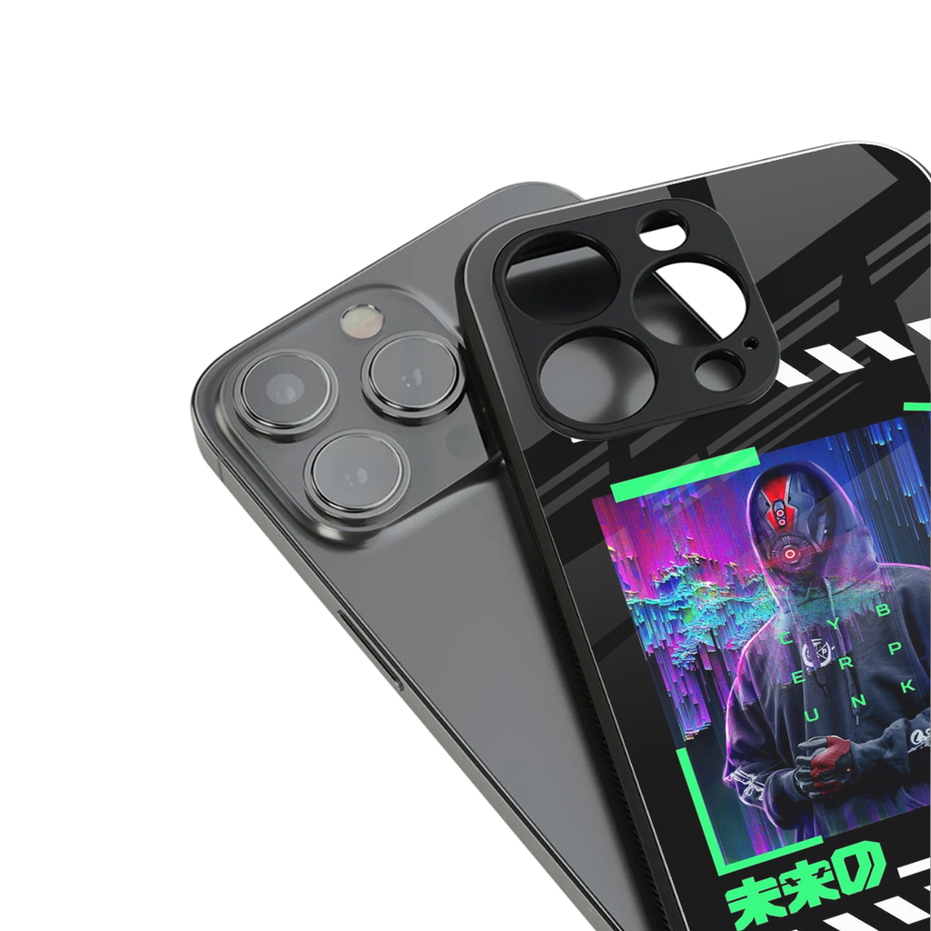 cyberpunk back phone cover | glass case for iphone 15 plus