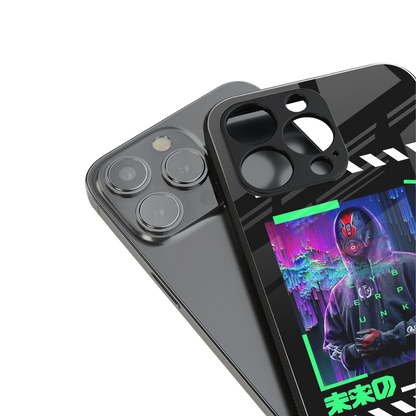 cyberpunk back phone cover | glass case for iphone 16 pro