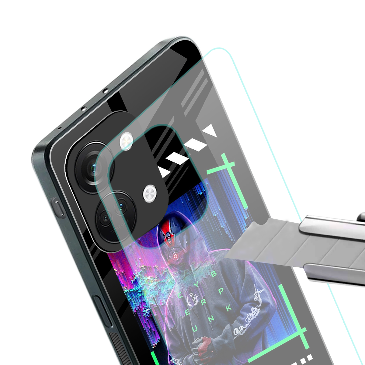 cyberpunk back phone cover | glass case for oneplus nord 3