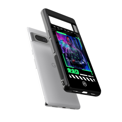 cyberpunk back phone cover | glass case for google pixel 7 pro