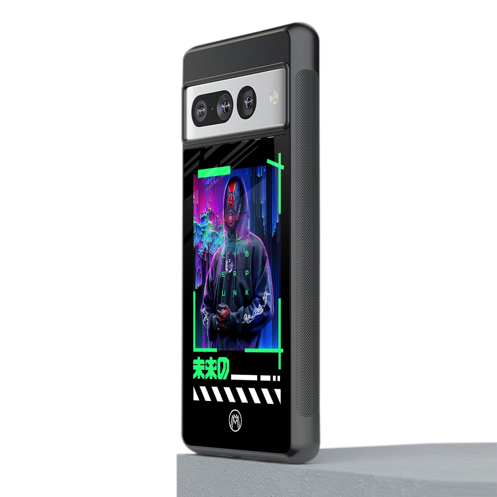 cyberpunk back phone cover | glass case for google pixel 7 pro