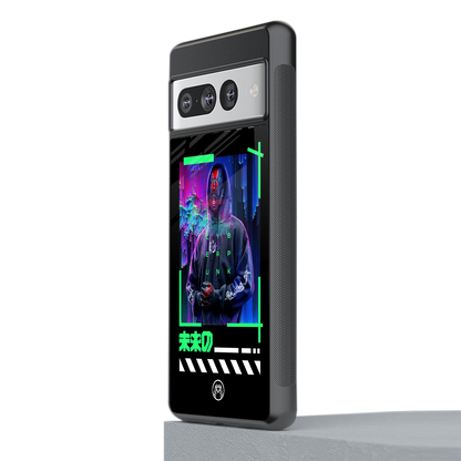 cyberpunk back phone cover | glass case for google pixel 7 pro