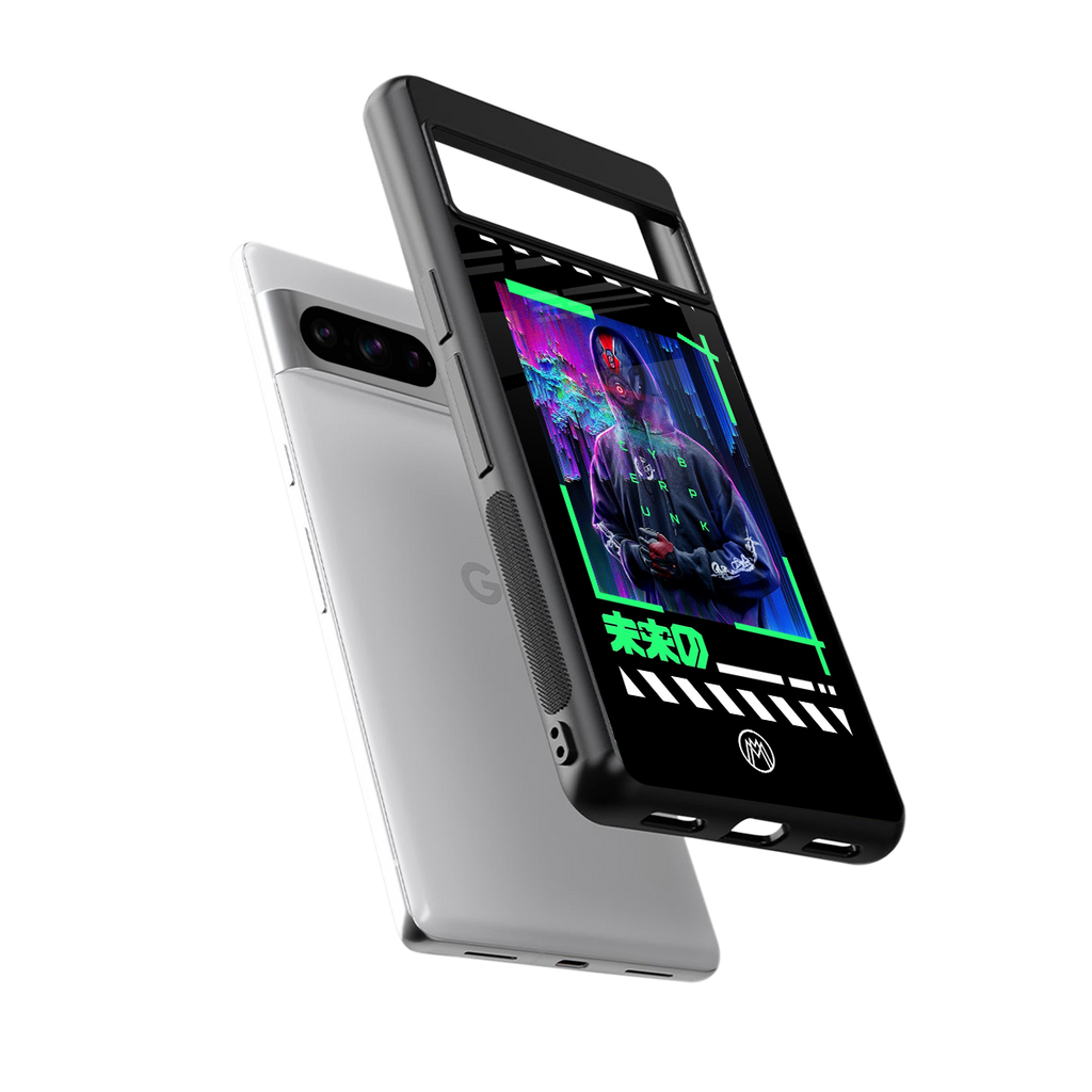 cyberpunk back phone cover | glass case for google pixel 8 pro