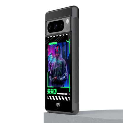 cyberpunk back phone cover | glass case for google pixel 8 pro