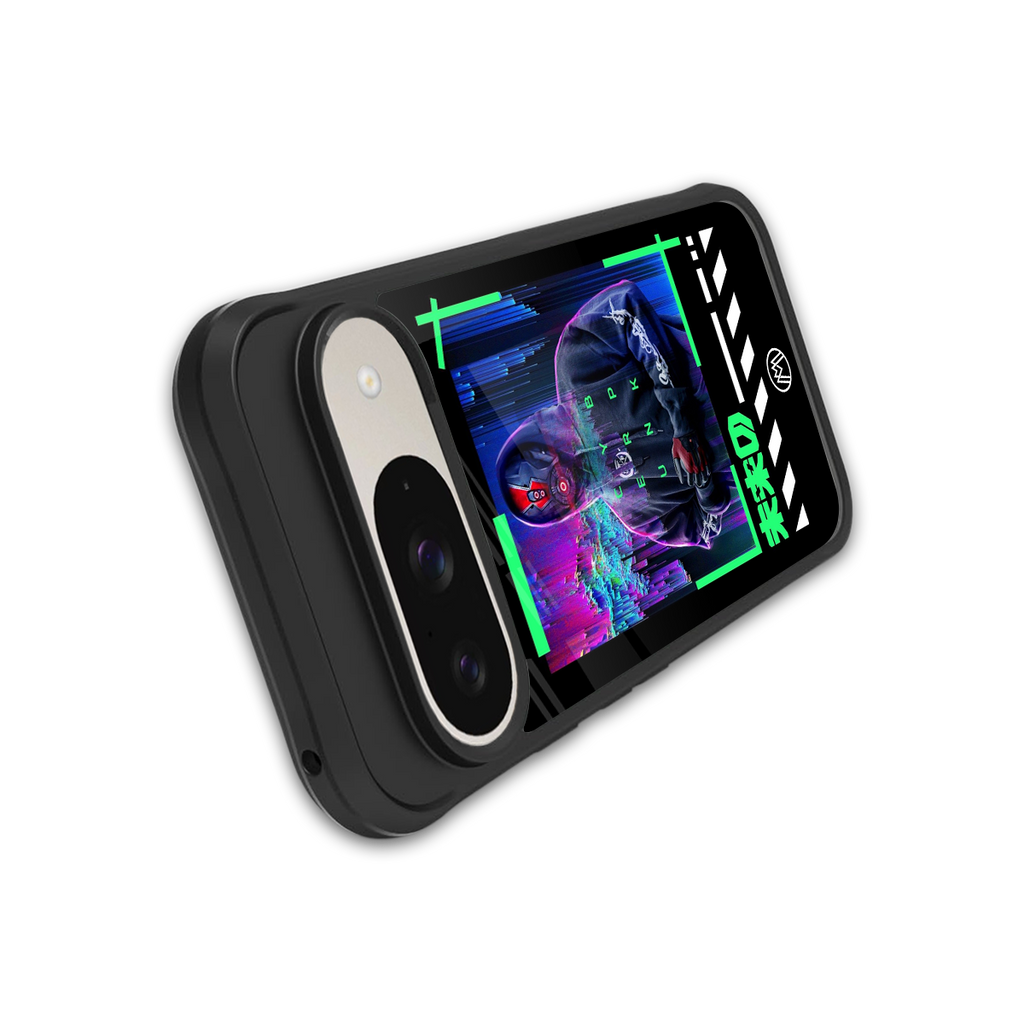 cyberpunk back phone cover | glass case for google pixel 9