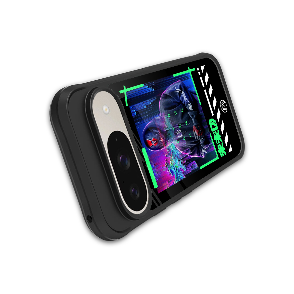 cyberpunk back phone cover | glass case for google pixel 9