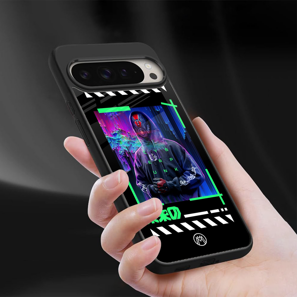 cyberpunk back phone cover | glass case for google pixel 9 pro xl