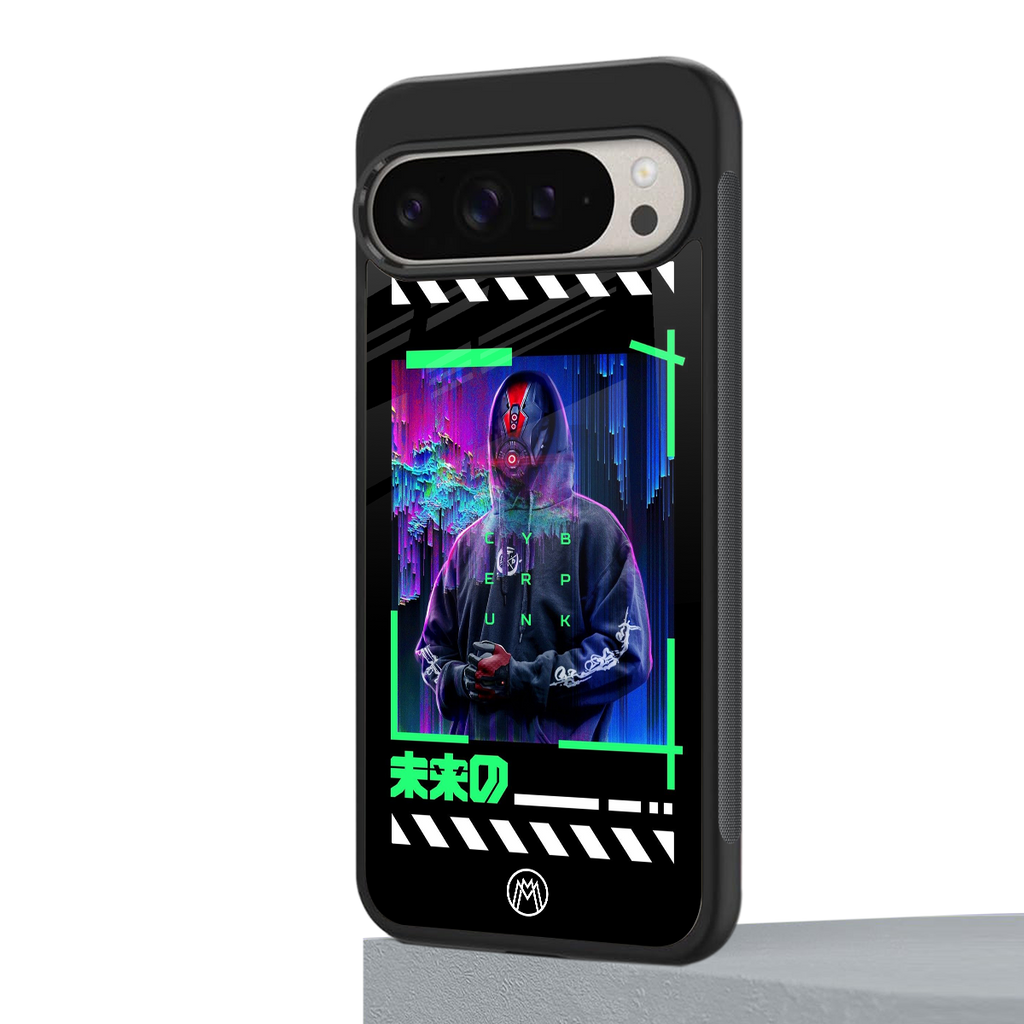 cyberpunk back phone cover | glass case for google pixel 9 pro