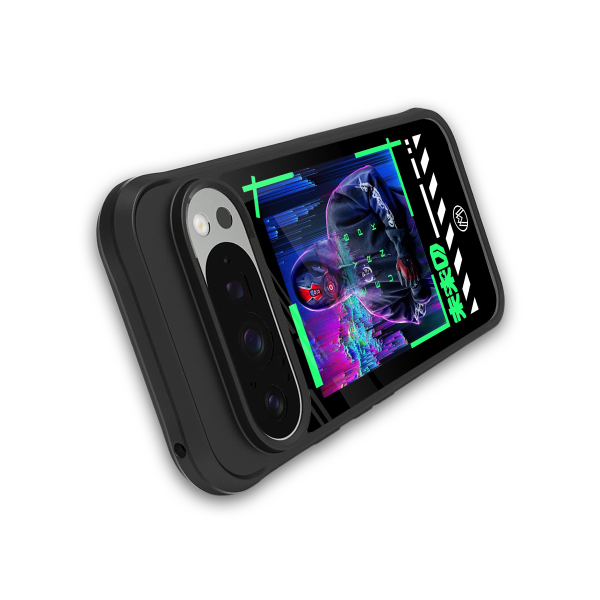 cyberpunk back phone cover | glass case for google pixel 9 pro