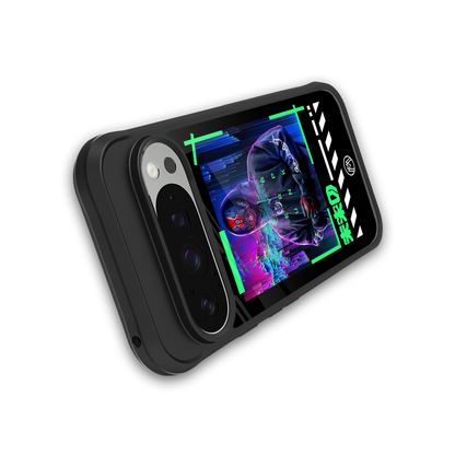 cyberpunk back phone cover | glass case for google pixel 9 pro xl