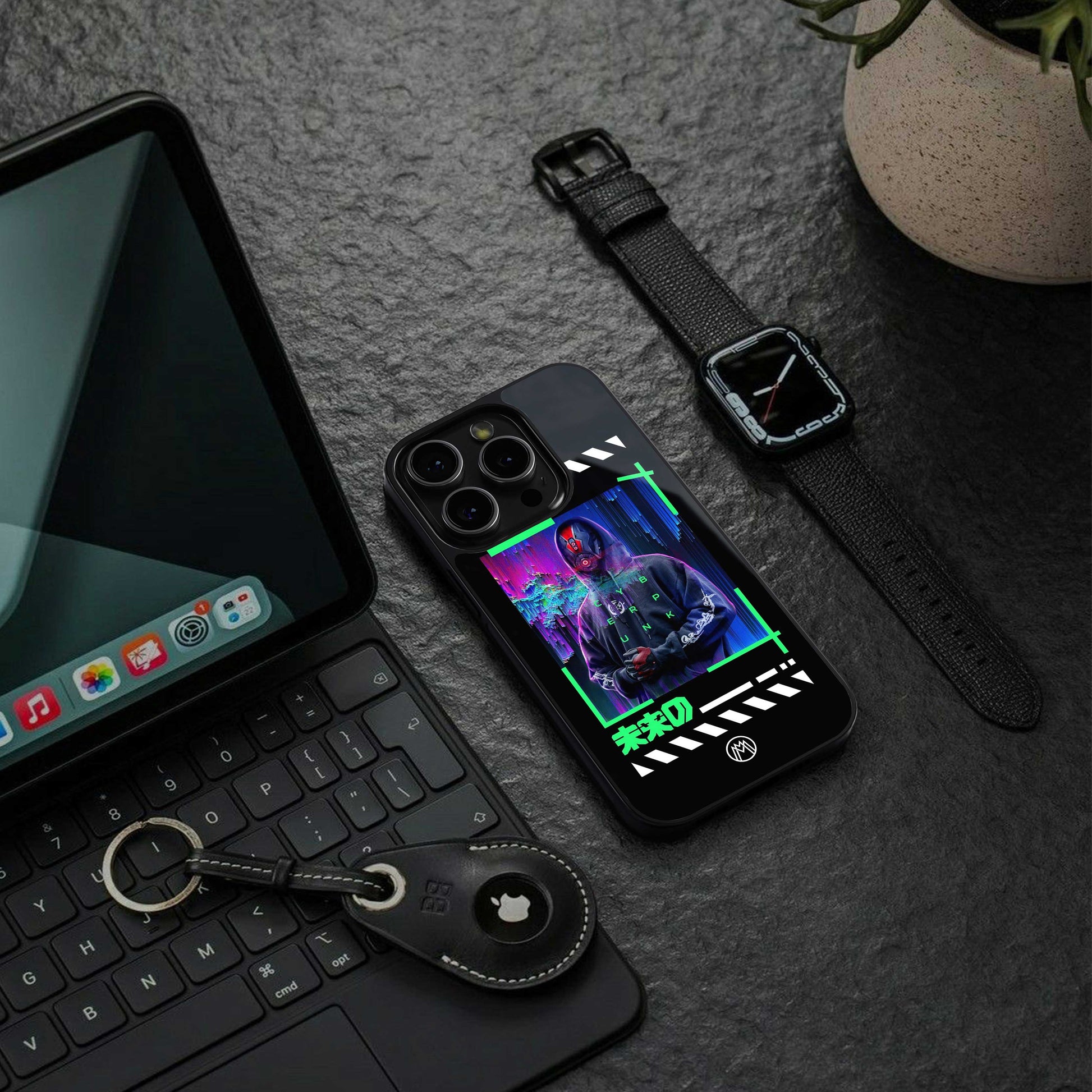 cyberpunk back phone cover | glass case for iphone 13 pro max