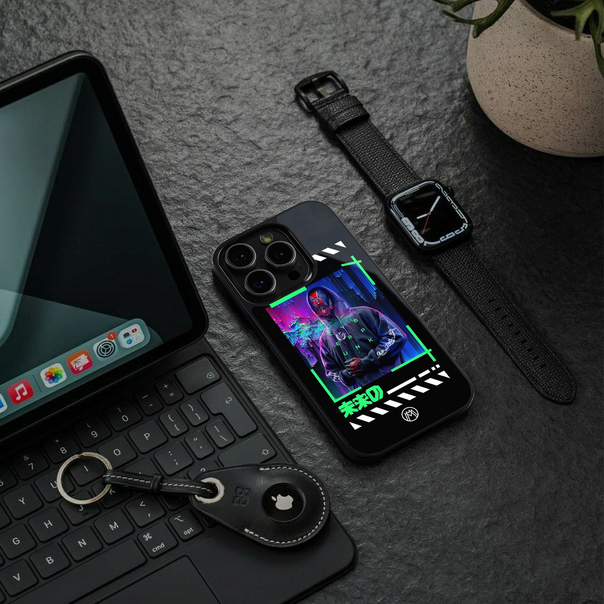 cyberpunk back phone cover | glass case for google pixel 9 pro xl