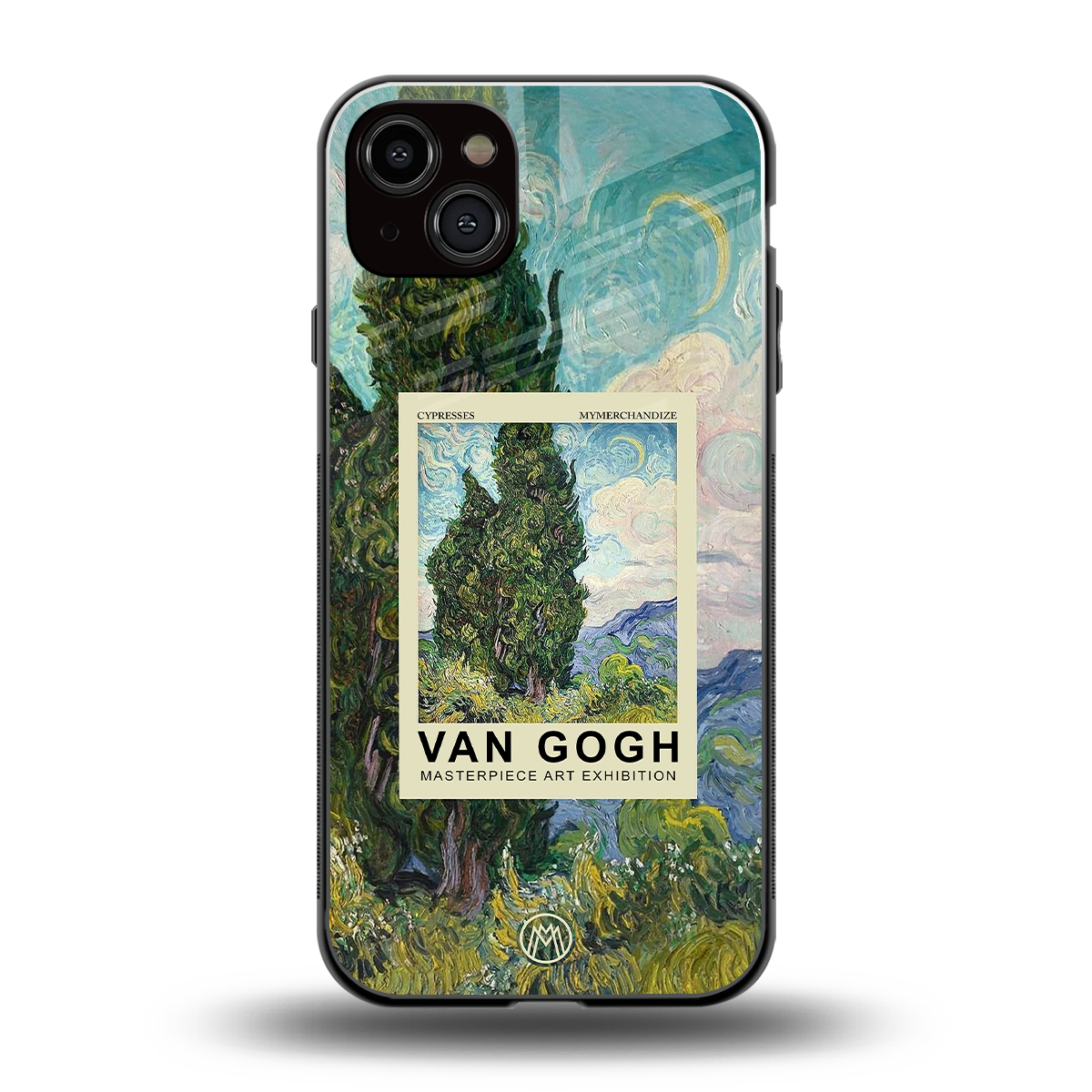 cypresses back phone cover | glass case for iphone 15 plus