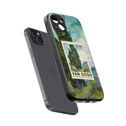 cypresses back phone cover | glass case for iphone 15 plus