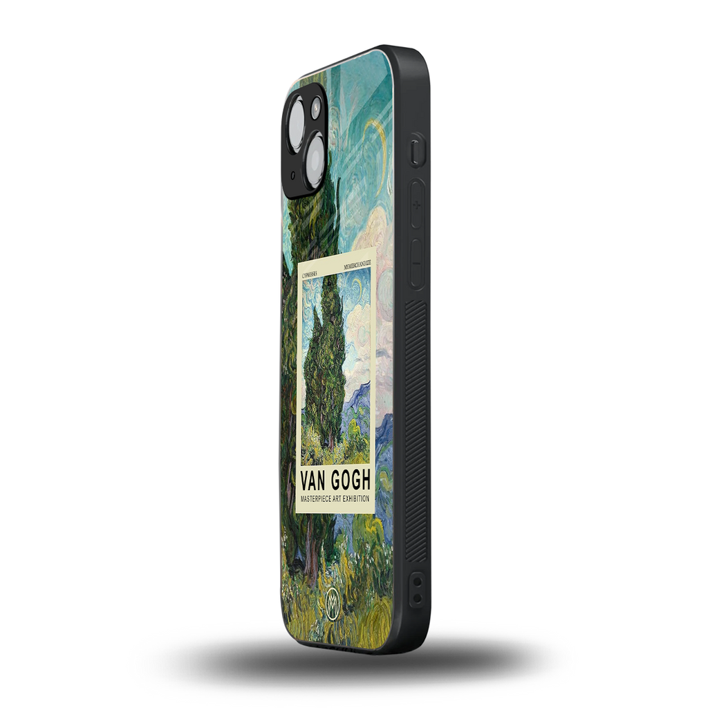 cypresses back phone cover | glass case for iphone 15 plus