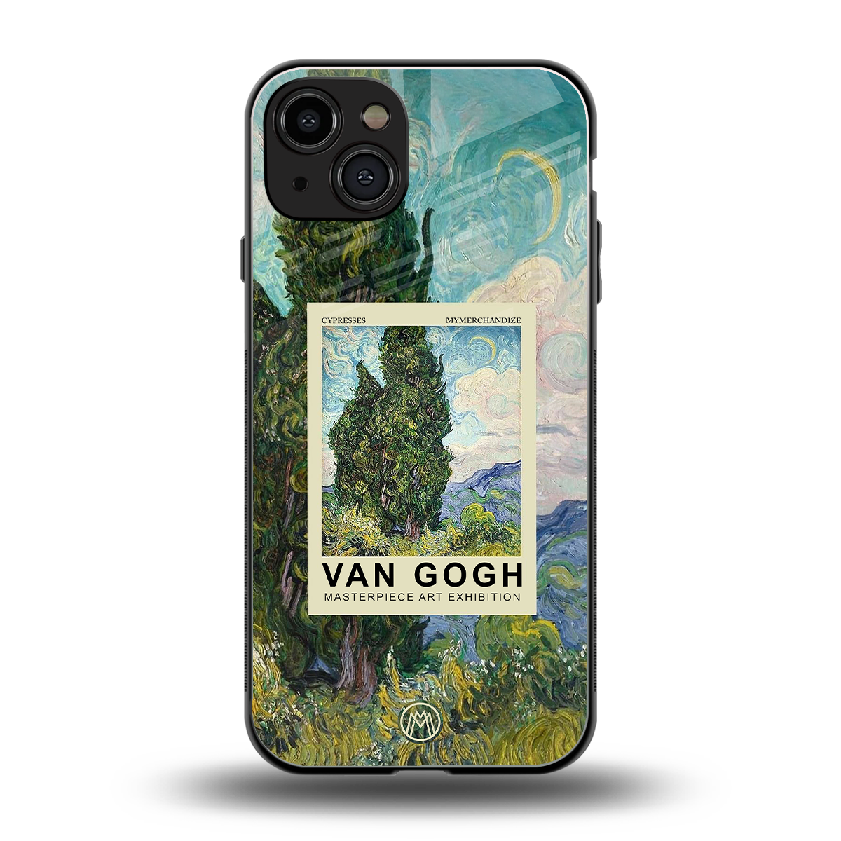 cypresses back phone cover | glass case for iphone 15