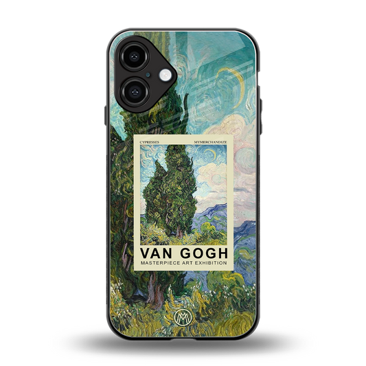 cypresses back phone cover | glass case for iphone 16 plus