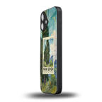 cypresses back phone cover | glass case for iphone 16 plus