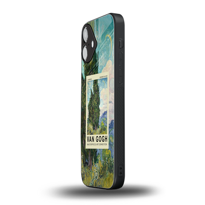 cypresses back phone cover | glass case for iphone 16 plus