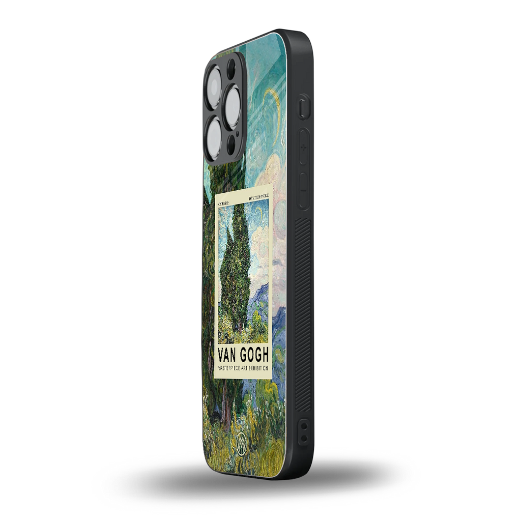 cypresses back phone cover | glass case for iphone 16 pro max