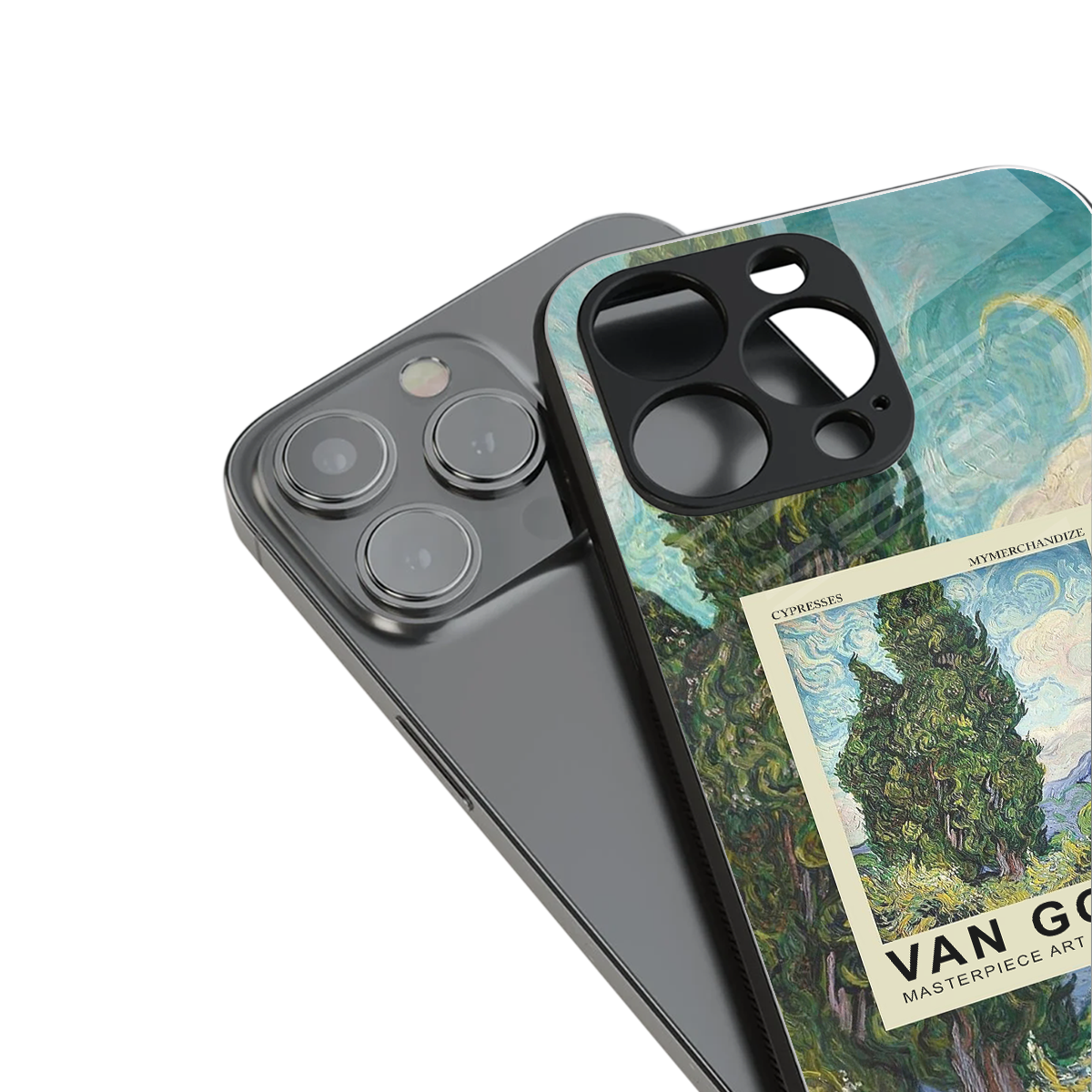 cypresses back phone cover | glass case for iphone 15 plus