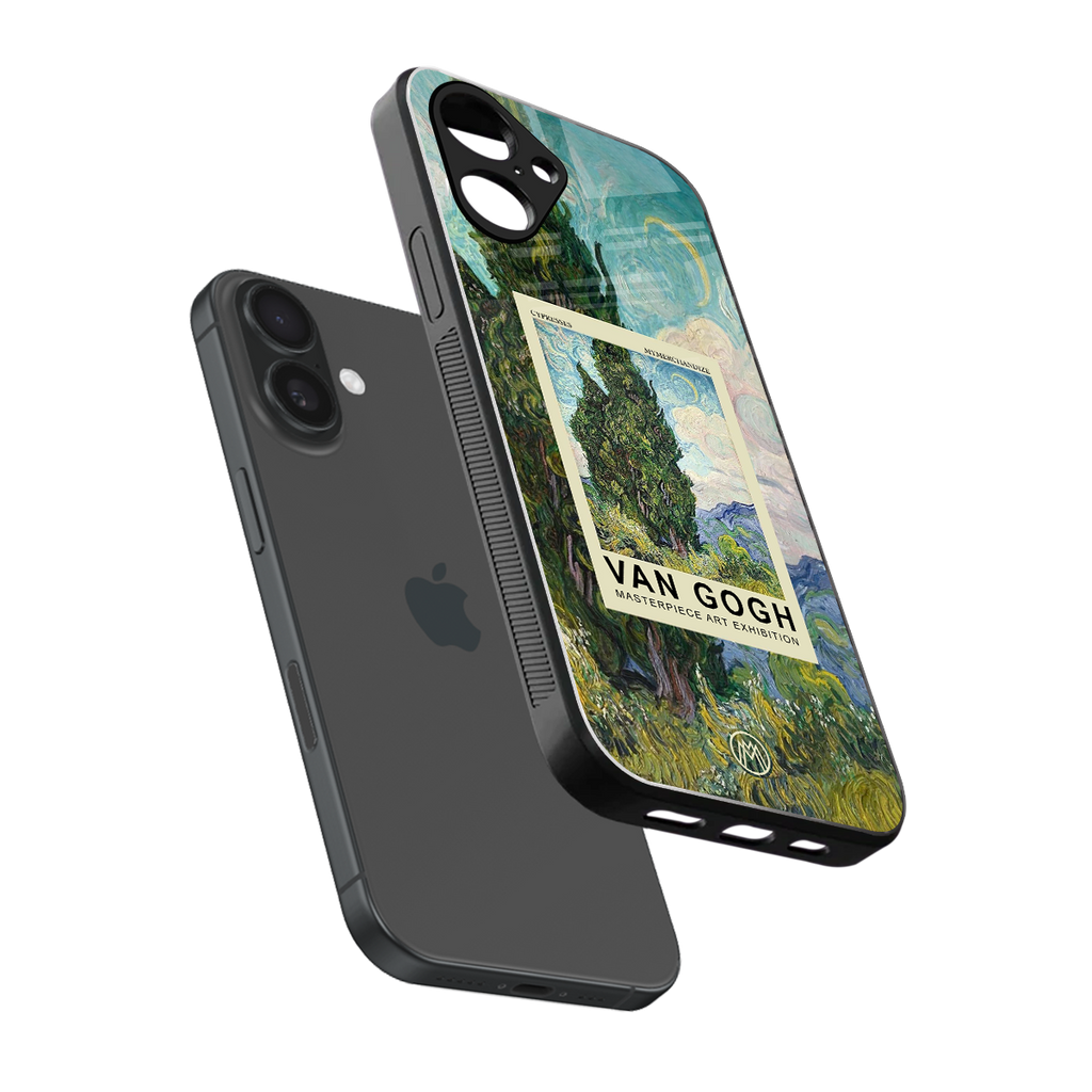 cypresses back phone cover | glass case for iphone 16