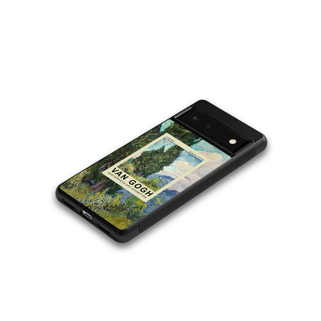 cypresses back phone cover | glass case for google pixel 6
