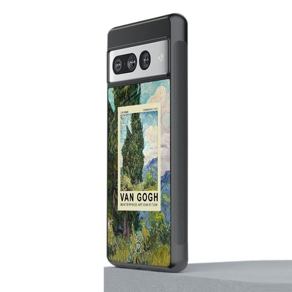 cypresses back phone cover | glass case for google pixel 7 pro