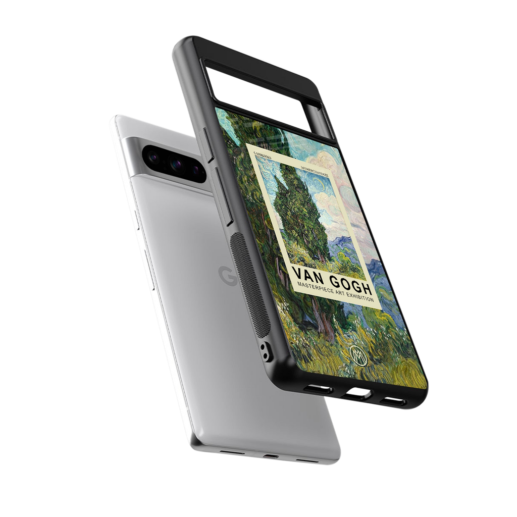 cypresses back phone cover | glass case for google pixel 8 pro