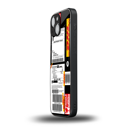 dhl delivery label back phone cover | glass case for iphone 13 mini