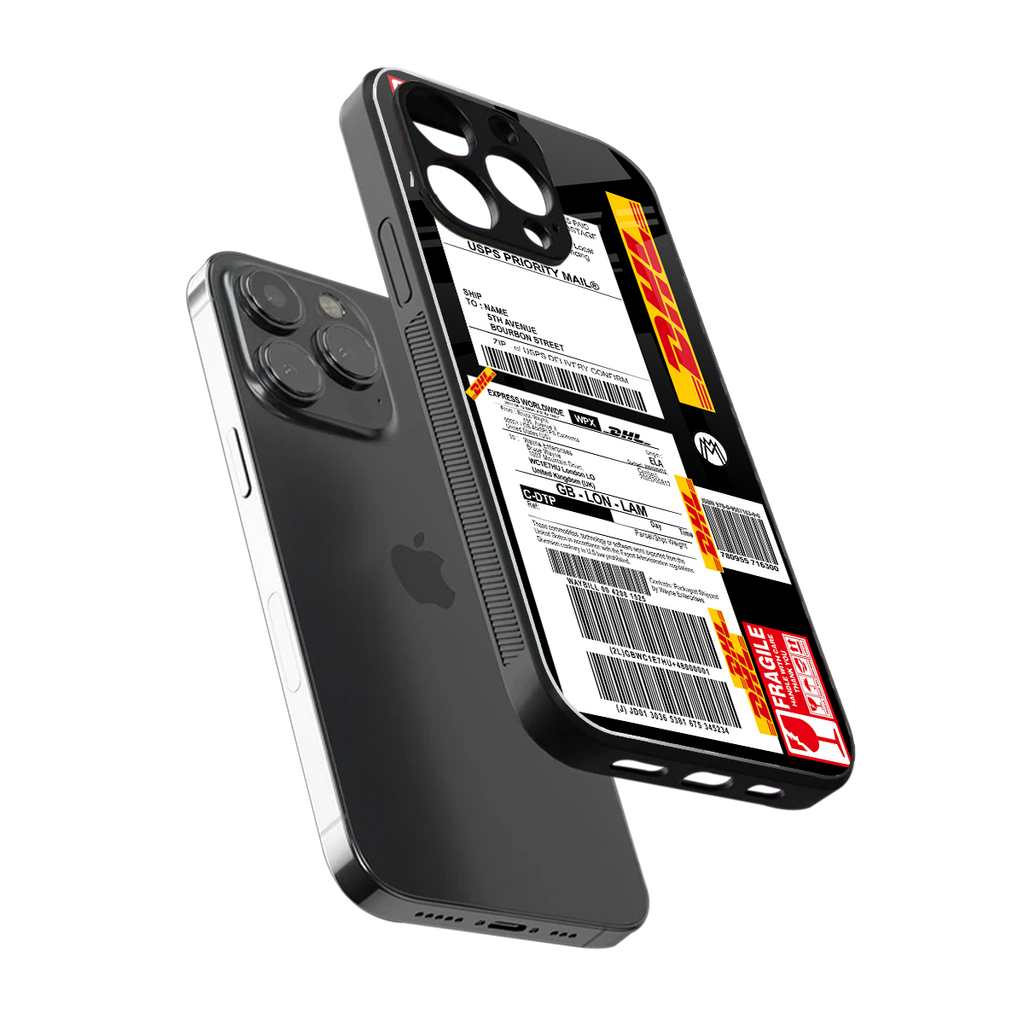 dhl delivery label back phone cover | glass case for iphone 13 pro