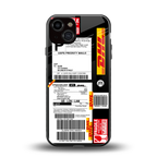 dhl delivery label back phone cover | glass case for iphone 13