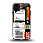 dhl delivery label back phone cover | glass case for iphone 15 plus