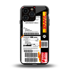 dhl delivery label back phone cover | glass case for iphone 15 pro max
