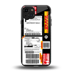 dhl delivery label back phone cover | glass case for iphone 15