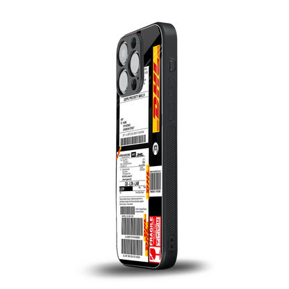 dhl delivery label back phone cover | glass case for iphone 16 pro