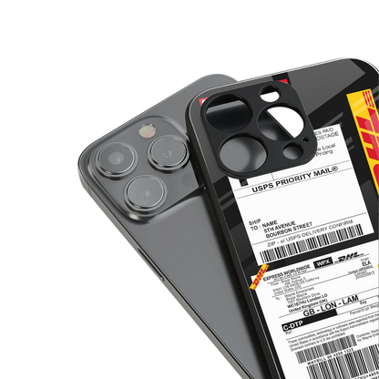dhl delivery label back phone cover | glass case for iphone 14 pro max