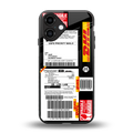 dhl delivery label back phone cover | glass case for iphone 16