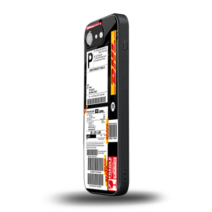 dhl delivery label back phone cover | glass case for iphone 16e