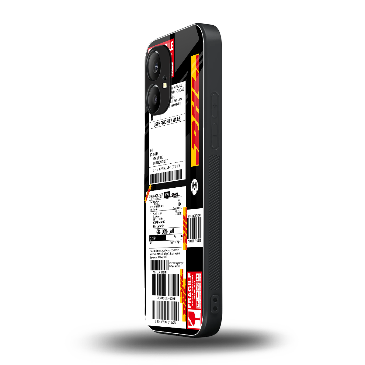 dhl delivery label back phone cover | glass case for nothing phone 1